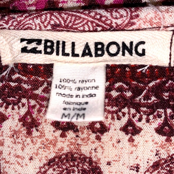 Billabong Boho Gypsy Long Sleeved Paisley Striped Shift Dress | Size Medium - Picture 3 of 5